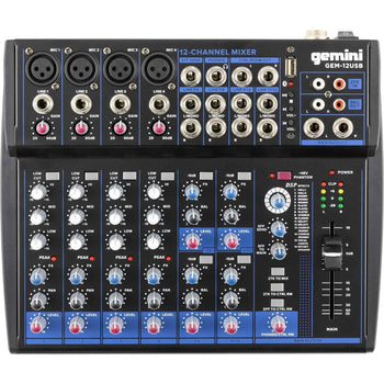 GEM-12USB  Gemini Compact 12 Channel Bluetooth Mixer